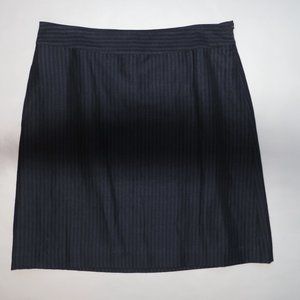 NWOT DKNY Donna Karan Navy Stripe Skirt All-season Wool sz 12 Lengthened